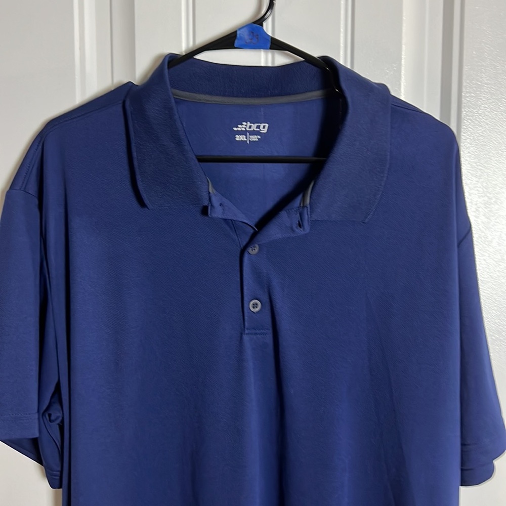 BCG Mens Coaches Polo medieval blue collard dri fit NEW WITH TAGS - Picture 2 of 7